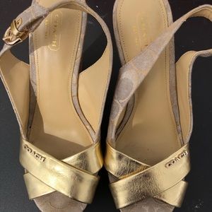 Coach wedge sandals 8.5